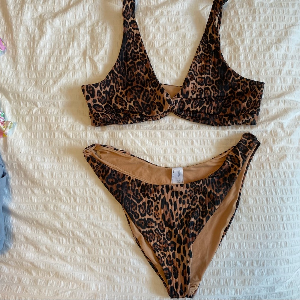 ASOS Brown and Black Leopard Print Bikini